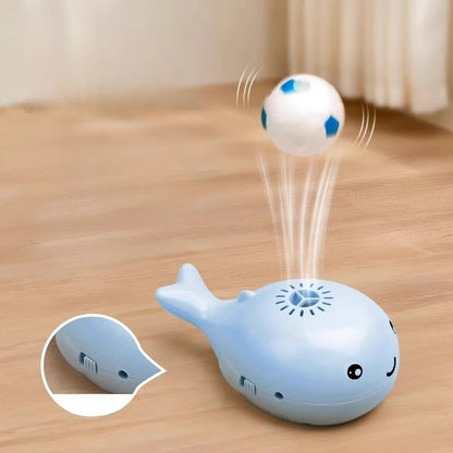 Interactive Cat Electric Ball Toy Simulated Whale Kitten Toy USB Dual Function Fan Teaser Supplies for Cats
