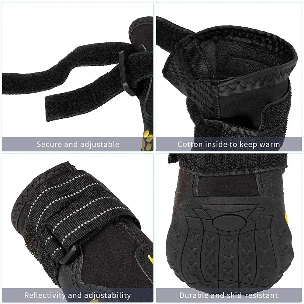 Dog Shoes for Large Dogs Medium Dog Boots & Paw Protectors for Winter Snowy Day Summer Hot Pavement Waterproof Anti Slip Sole