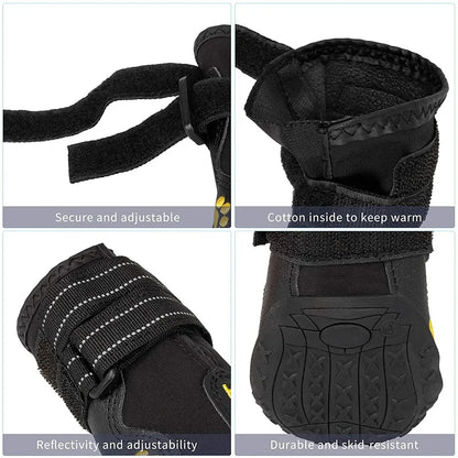 Dog Shoes for Large Dogs Medium Dog Boots & Paw Protectors for Winter Snowy Day Summer Hot Pavement Waterproof Anti Slip Sole