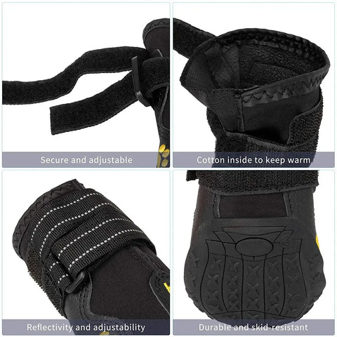 Dog Shoes for Large Dogs Medium Dog Boots & Paw Protectors for Winter Snowy Day Summer Hot Pavement Waterproof Anti Slip Sole