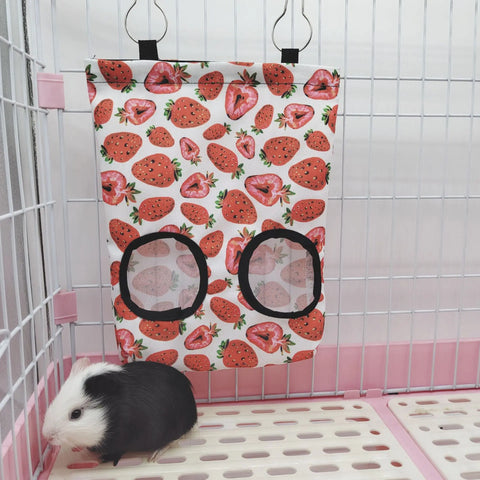 Rabbit Hay Feeder Small Animal Hanging Hay Bag for Bunny Guinea Pigs Chinchilla Feeder Food Dispensers Bag Pet Feeding Bag