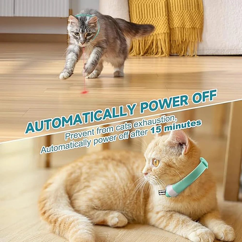 Laser Cat Collar Teasing Cat Electric USB Charging Kitten Automatic Cats Toy Smart Laser Teasing Cat Interactive cat Toy