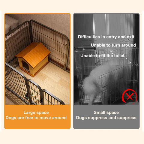 6 Panels Heavy Duty Dog Puppy Exercise Fence Playpen Foldable Exercise Puppy Kennel Cage Metal Barrier for Dog Cat Rabbit Pet