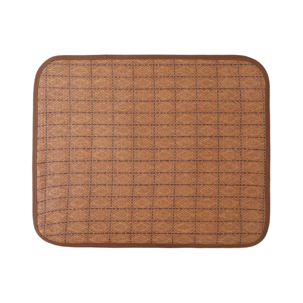 Summer Pet Cooling Mat  Rattan Woven Breathable Pad for Dogs & Cats, Comfortable Kennel Bed Mat, Pet Cooling Cushion for Hot Day