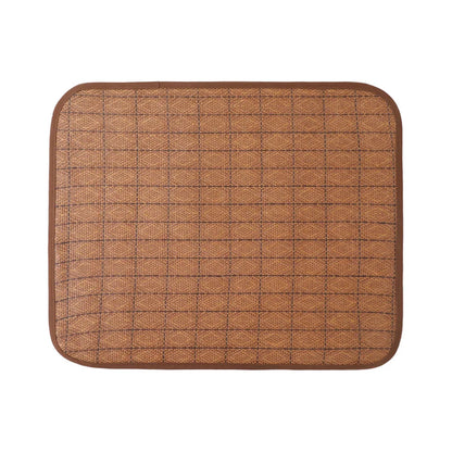 Summer Pet Cooling Mat  Rattan Woven Breathable Pad for Dogs & Cats, Comfortable Kennel Bed Mat, Pet Cooling Cushion for Hot Day
