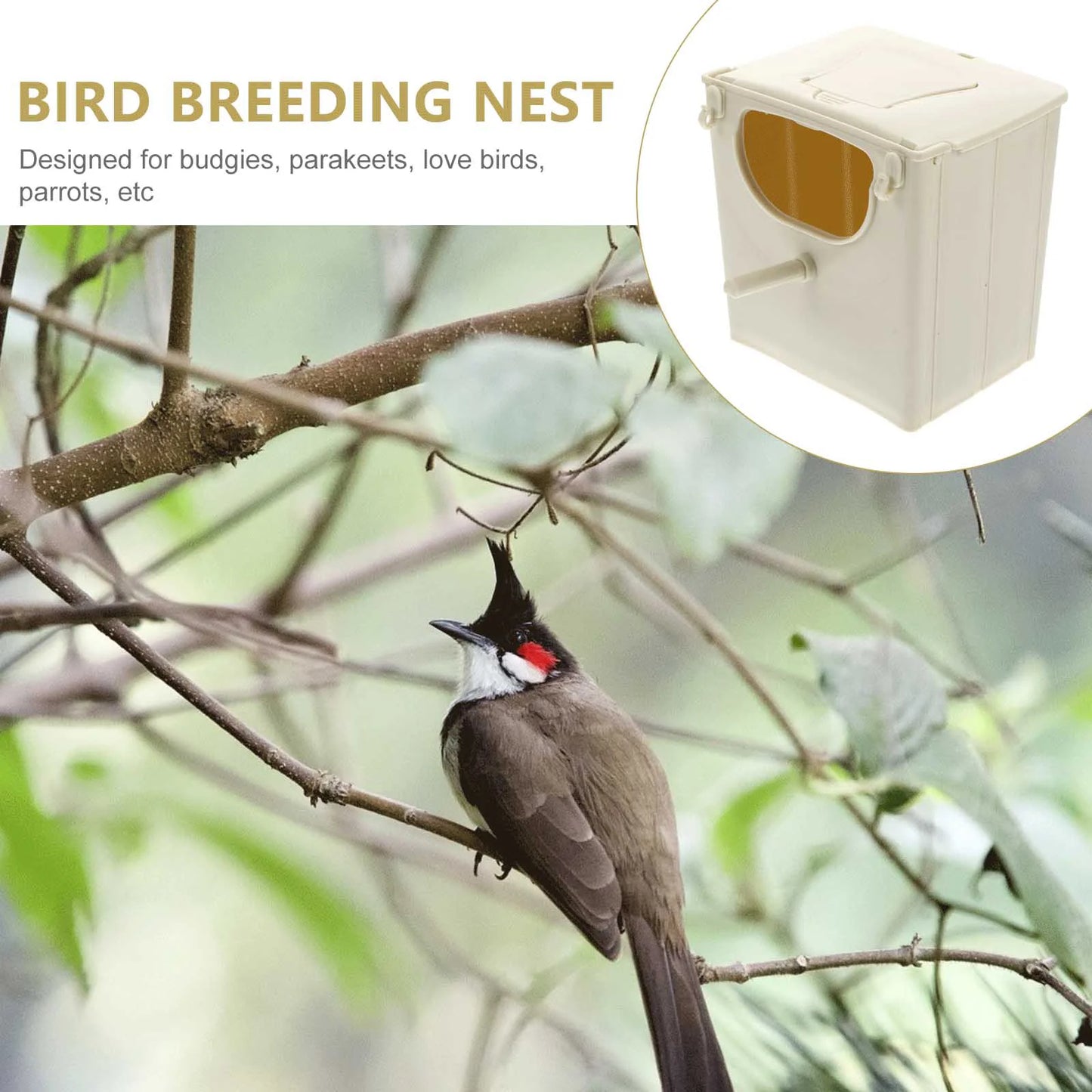 2 Pcs Bird Breeding Box Case Cage Nesting Pet Supplies Sleeping House Incubator Hanging