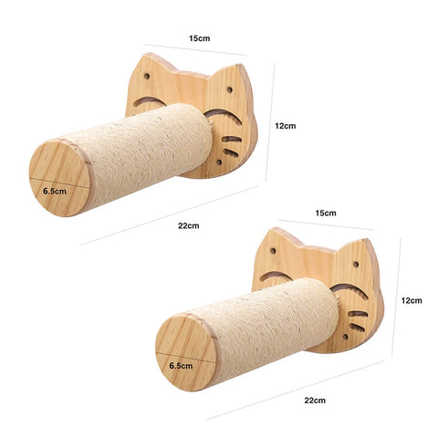 Cat Wall Climbing Shelf Four Step Stairway Scratching Post Bed Hiding House For Indoor Cats Tree Tower Pet Furniture Accessories