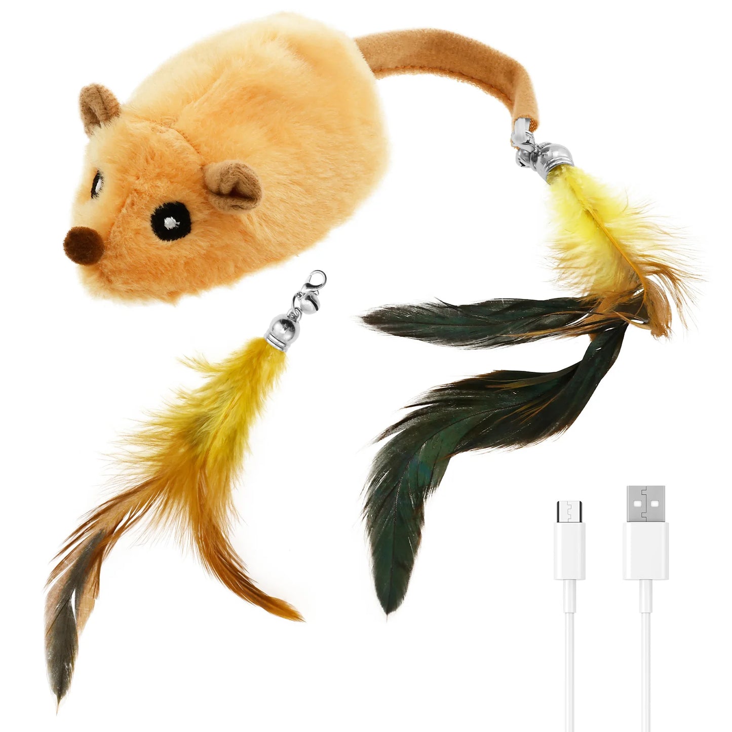 Cat Mouse Interactive Plush Toys LED Glow Electric Telecontrol Auto Rechargeable Moving Mice Toy Realistic Kitten