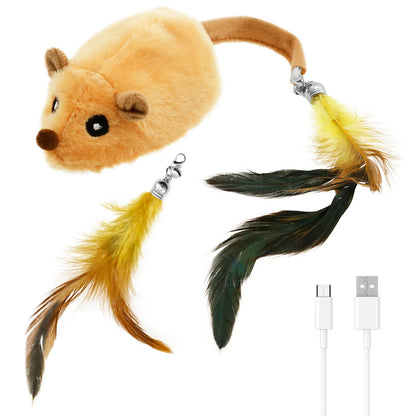 Cat Mouse Interactive Plush Toys LED Glow Electric Telecontrol Auto Rechargeable Moving Mice Toy Realistic Kitten