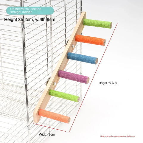 4/6/8 Step Bird Wood Climbing Ladder Pet Parrot Interactive Ladder Toy Fun Stick Climbing Toy Station Bar Birdcage Accessories