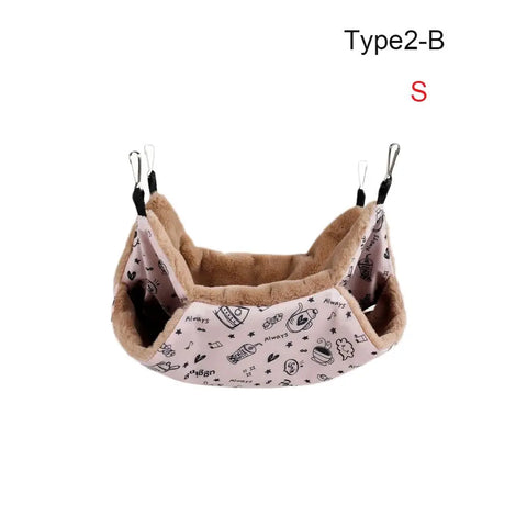Hammock For Rats Double Thick Plush Warm Bed For Hamster House Nest Sleeping Bag Hanging Tree Beds Pet Rat Squirrel Hamster Nest