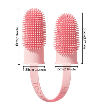 Pet Two-finger Toothbrush Dog Cat Pet Super Soft Teeth Clean Breath Care Tooth Brush Clean Tool Dog Cat Toothbrush Accessories