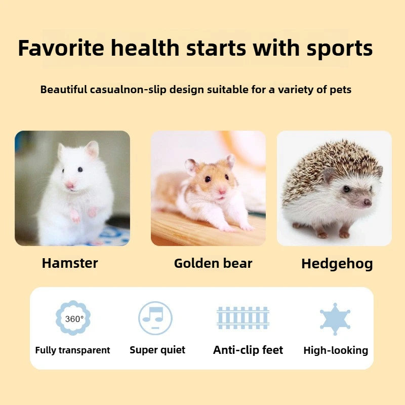 Pet Hamster Running Practice Wheel Mute Flying Saucer Steel Axle Wheel Running Disc Toys Cage It's A Good Choice for Small Pets