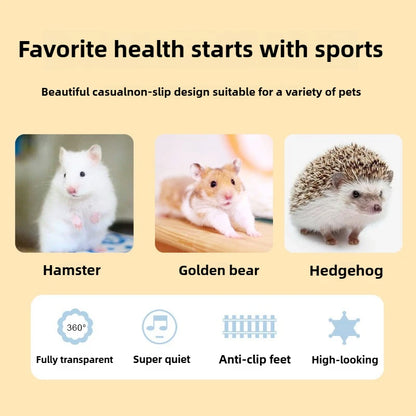 Pet Hamster Running Practice Wheel Mute Flying Saucer Steel Axle Wheel Running Disc Toys Cage It's A Good Choice for Small Pets