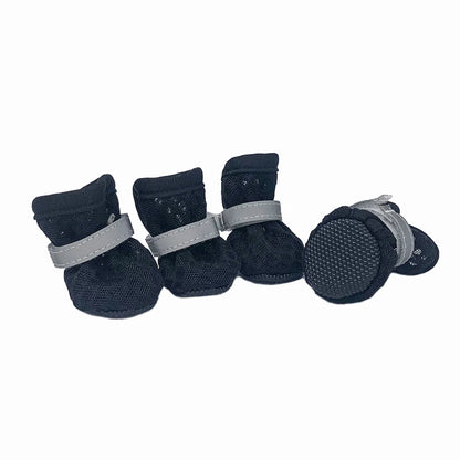 4pcs/set Dog Shoes Summer Pet Shoes For Small Dogs Cats Outdoor Walking Soft Sole Puppy Sandals Reflective Breathable Yorkshire