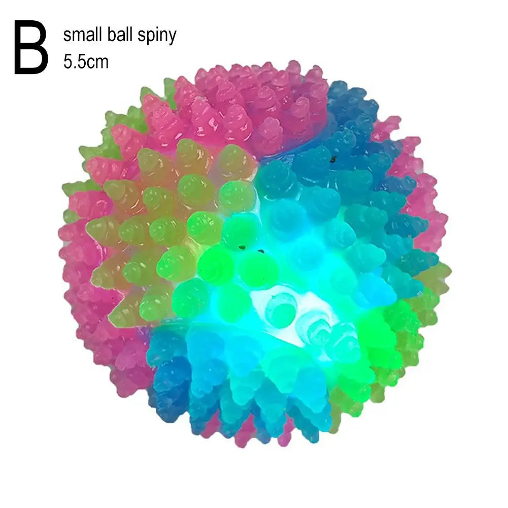 Pet Light Up Toy Ball Glowing LED Puppy Flashing Elastic Ball Toy Color Light TPR Ball Interactive Toys For Small pet