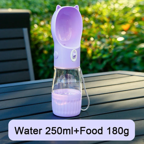 Pet Dog Water Bottle With Food Container For Small Medium Big Dogs Portable Travel Puppy Cat Water Dispenser Chihuahua Feeder