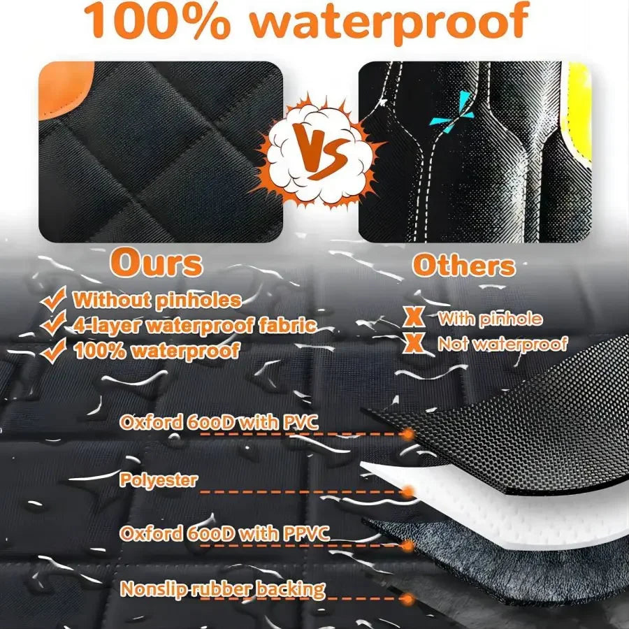 Dog Car Seat Cover for Back Seat 100% Waterproof Dog Car Hammock with Visual Mesh Window and Side Zipper Car Seat Protect