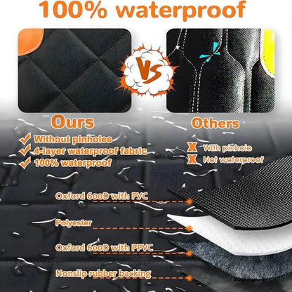 Dog Car Seat Cover for Back Seat 100% Waterproof Dog Car Hammock with Visual Mesh Window and Side Zipper Car Seat Protect