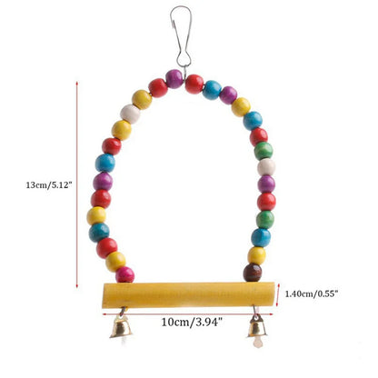 1Pc Parrot Bite Toy Bird Ring Bell Parrot Hanging Swing Chain Toy Parakeet Chew Swings Toy with Hanging Bells Bird Accessories
