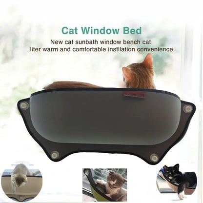 Premium Window-Mounted Cat Hammock Bed - Plush Perch Cushion with Secure Suction Cups for Cats, Ferrets, Chinchillas