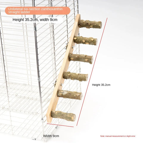 4/6/8 Step Bird Wood Climbing Ladder Pet Parrot Interactive Ladder Toy Fun Stick Climbing Toy Station Bar Birdcage Accessories