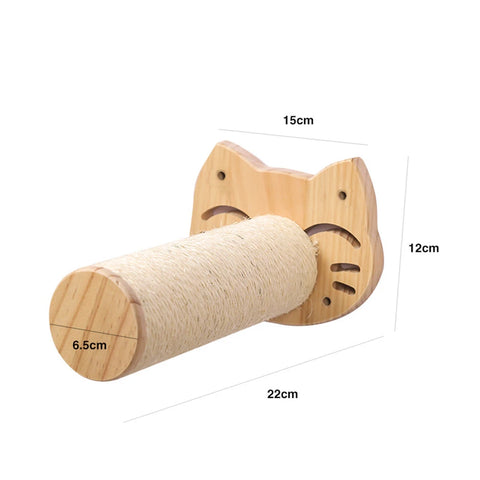 1pcCat Scratching Climbing Post Wall-mounted Cat Hammock Bed Pet Furniture Kitten Wall Shelf Set Cat Perch Wooden Cat Tree House