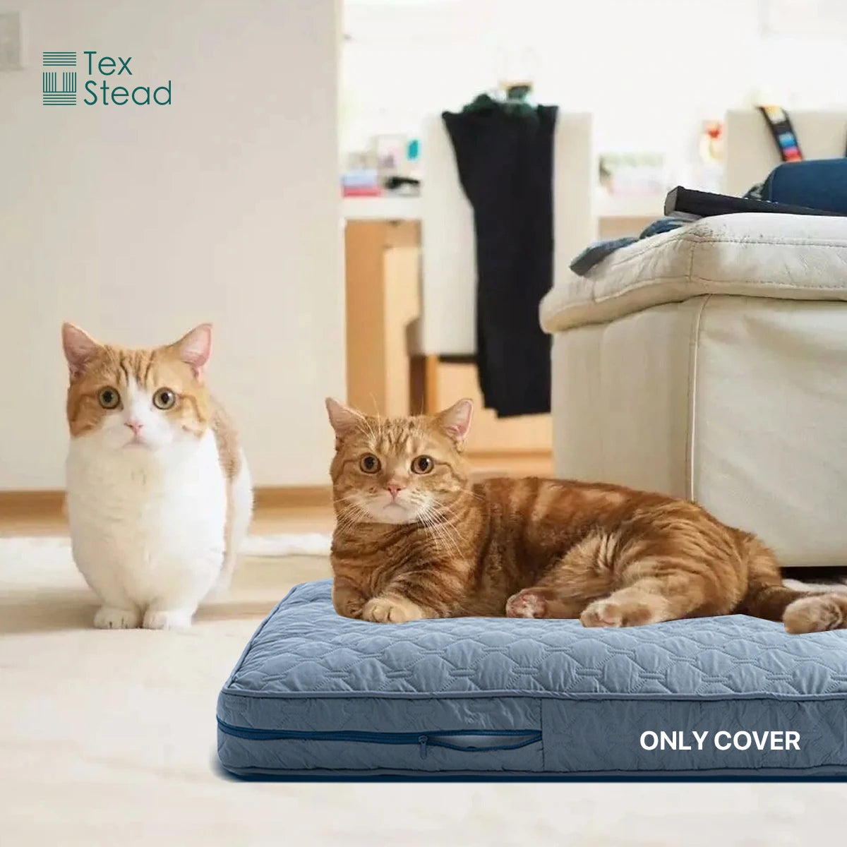 1 pc Orthopedic Dog Beds Cover for Large Dogs, Dog Bed Washable Cover Foam Pet Mat, Multi-Needle Quilting Dog Crate Bed Cover