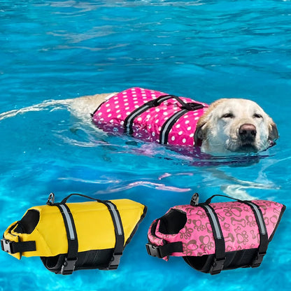 Summer Dog Life Jacket Reflective Adjustable Large Dogs Swimwear Safety Vest Surfing Sailboat Enhanced Buoyancy Pet Lifejackets