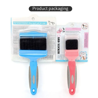 Stainless Steel Pet Hair Brush Double Sided Non-slip Grip Pet Fur Bristle Brush Pet Grooming Pet Hair Detangling Comb Cats