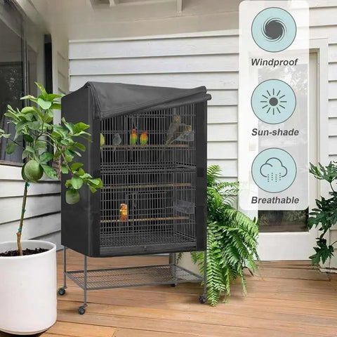Bird Cage Cover Good Night Black Universal Oxford Cloth Waterproof Dustproof Cage Cover Blackout & Breathable Cage Shading Cover