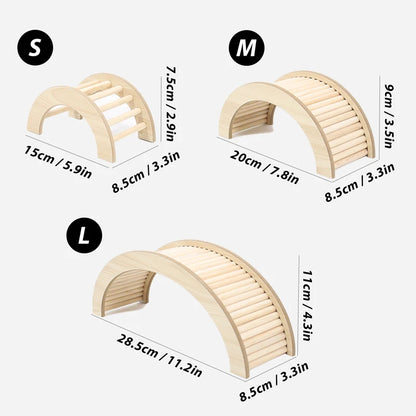S/M/L Hamster Climbing Ladder Wooden Bridge for Guinea Pigs Rats Small Pet Animals Toys Cage Decor Accessories